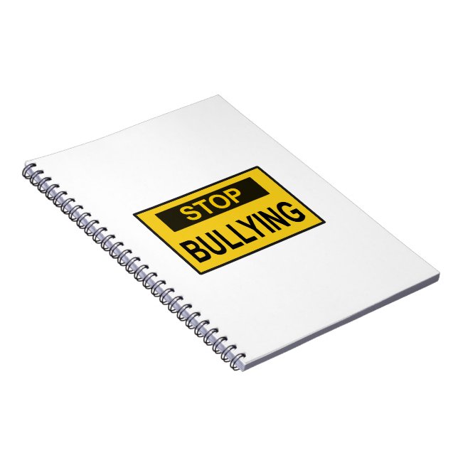 Stop Bullying Sign yellow Notebook (Right Side)