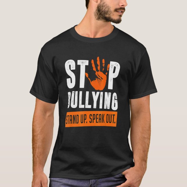 Stop Bullying Stand Up Speak Out Orange Unity Day  T-Shirt (Front)