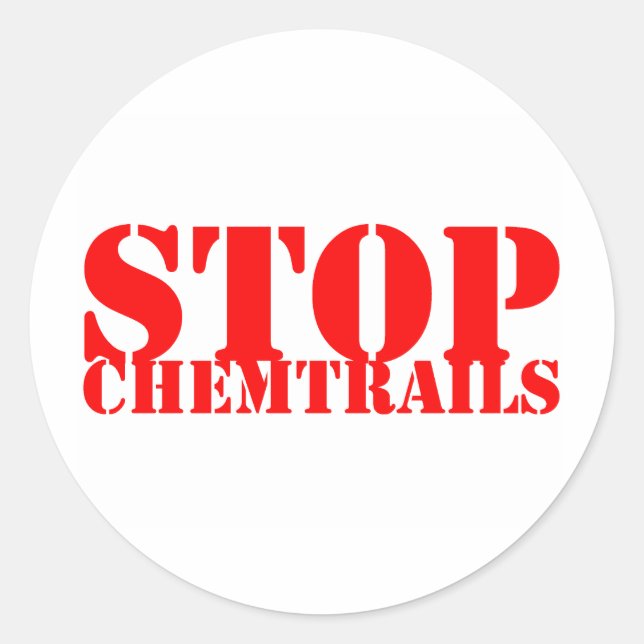 Stop Chemtrails - Round Sticker (Front)