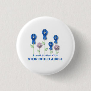 Stop Child Abuse  3 Cm Round Badge