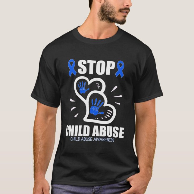 Stop Child Abuse Child Abuse Prevention Awareness  T-Shirt (Front)