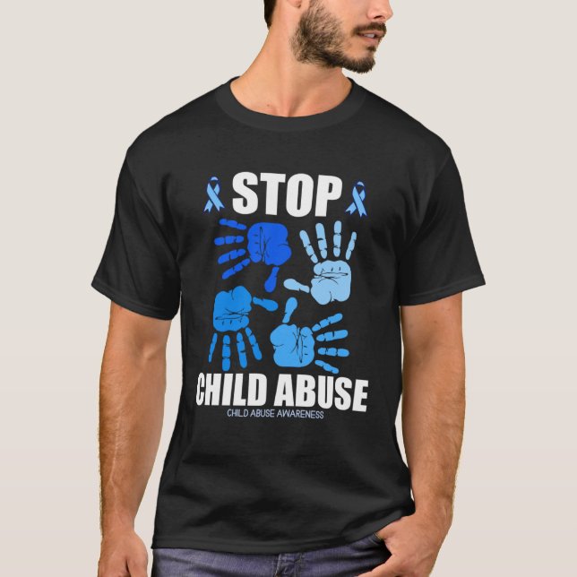 Stop Child Abuse Child Abuse Prevention Awareness  T-Shirt (Front)