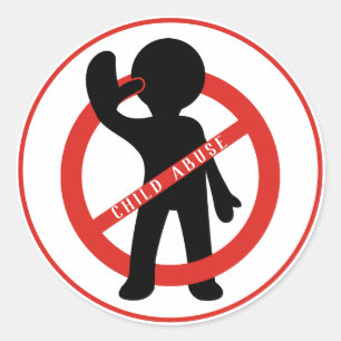 Stop Child Abuse Classic Round Sticker