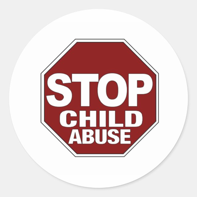 Stop Child Abuse Classic Round Sticker (Front)