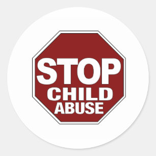 Stop Child Abuse Classic Round Sticker