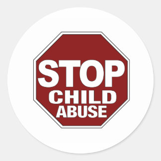 Stop Child Abuse Classic Round Sticker