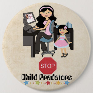Stop Child Predators Awareness Button