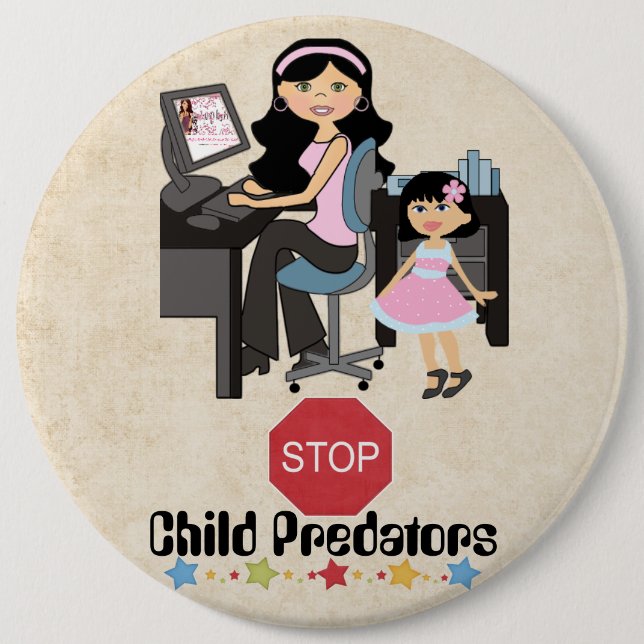 Stop Child Predators Awareness Button (Front)