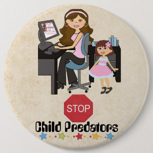 Stop Child Predators Awareness Button