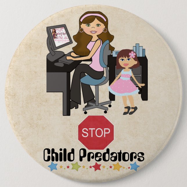 Stop Child Predators Awareness Button (Front)