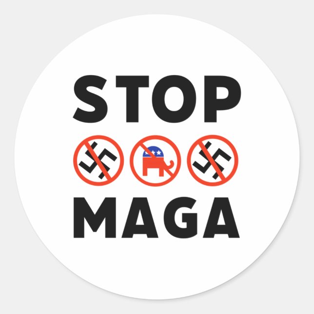 Stop  classic round sticker (Front)