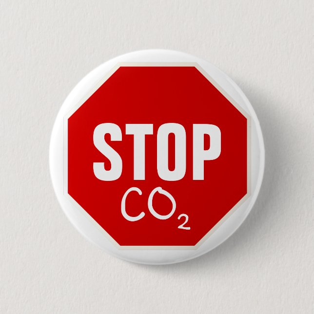 STOP  CO2 6 CM ROUND BADGE (Front)