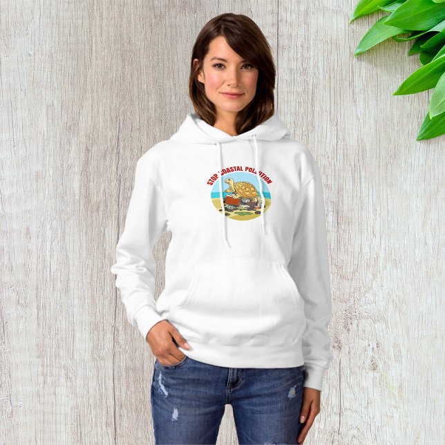 Stop Coastal Pollution Sea Turtle Environmental  Hoodie (Creator Uploaded)