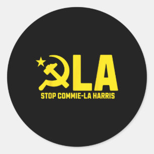 Stop Commie-la Harris Kamala Communism Trump Suppo Classic Round Sticker