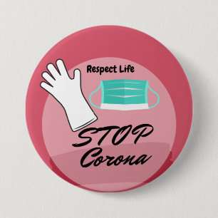 Stop Corona Virus 7.5 Cm Round Badge