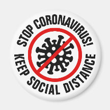 Stop CoronaVirus logo magnets with custom slogan