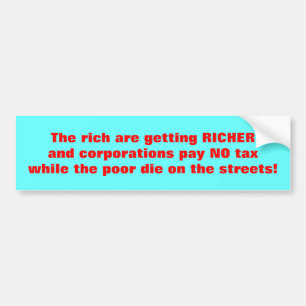Stop Corporate Welfare Bumper Sticker