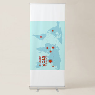 stop covid-19 Vertical Retractable Banner