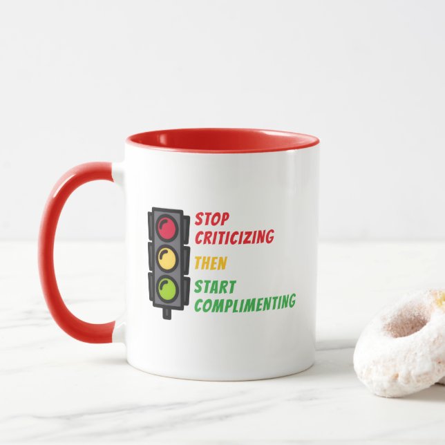 "Stop Criticising" Mug (With Donut)