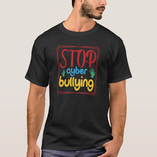 Stop Cyber Bullying Anti Bullying Orange T-Shirt (Front)