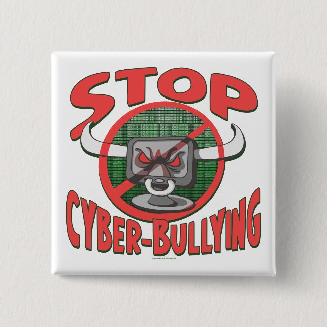 Stop Cyber-Bullying Anti Cyberbully Gear 15 Cm Square Badge (Front)