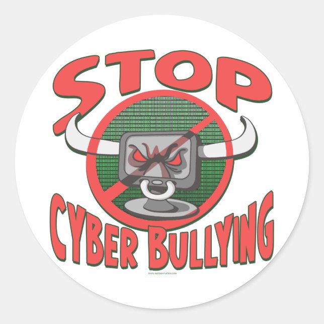Stop Cyber-Bullying Anti Cyberbully Gear Classic Round Sticker (Front)