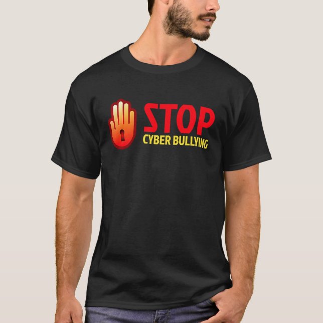 Stop Cyber Bullying Hand Keyhole T-Shirt (Front)