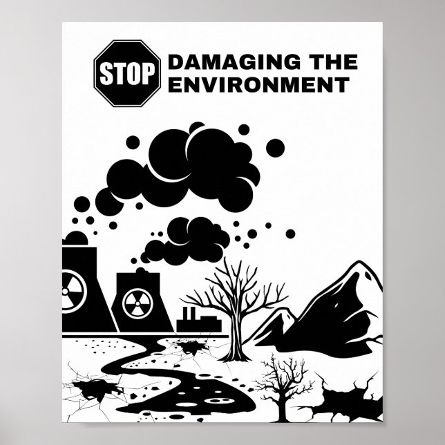 stop Damaging the environment Poster (Front)