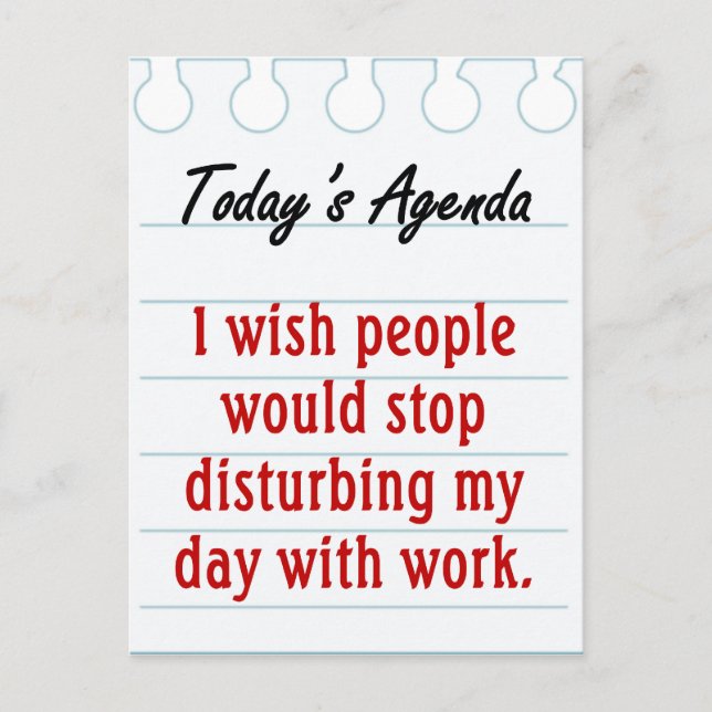 Stop disturbing my day postcard (Front)