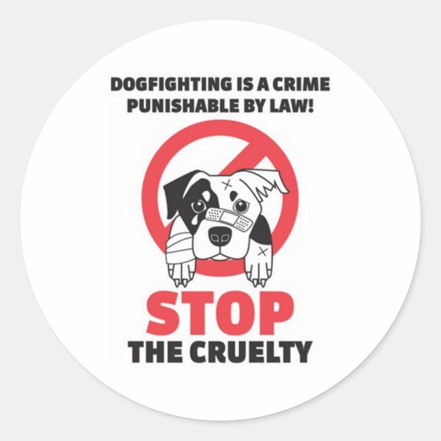 Stop Dog Fighting Stickers (Front)