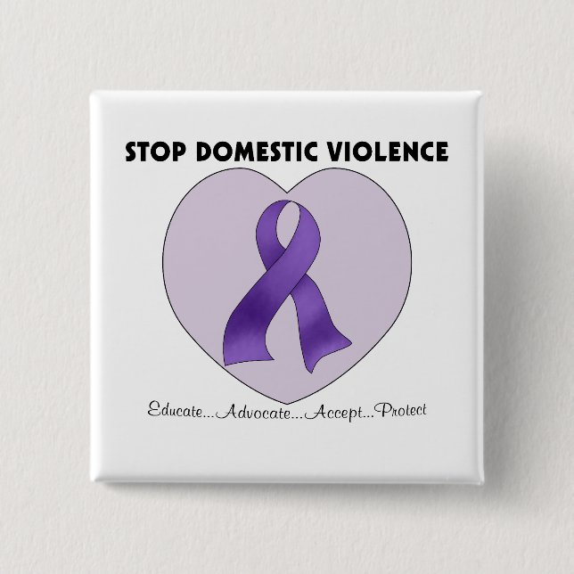 Stop Domestic Violence 15 Cm Square Badge (Front)