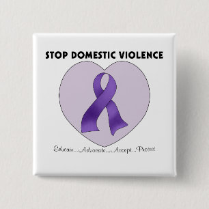 Stop Domestic Violence 15 Cm Square Badge
