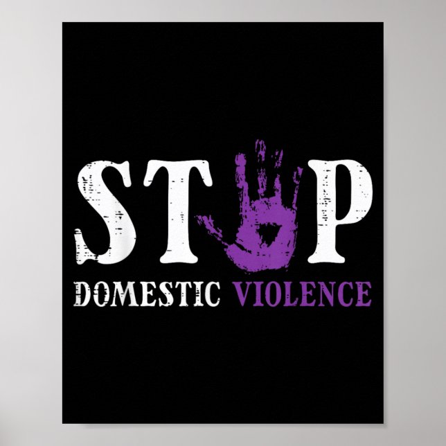 Stop Domestic Violence Hand Awareness Support Men Poster (Front)