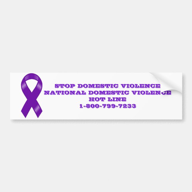 Stop Domestic Violence Hot Line Bumper Sticker (Front)