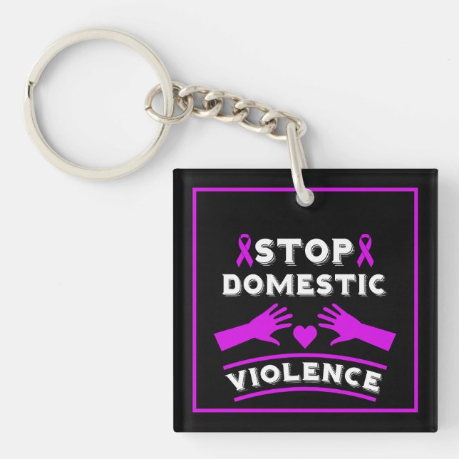 Stop Domestic Violence Key Ring (Front)