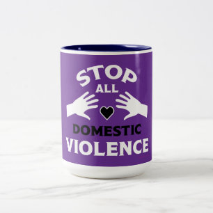 Stop Domestic Violence Two-Tone Coffee Mug