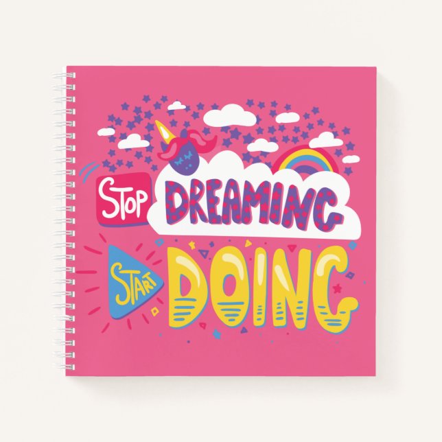 Stop Dreaming, Start Doing Dark Violet Notebook (Front)