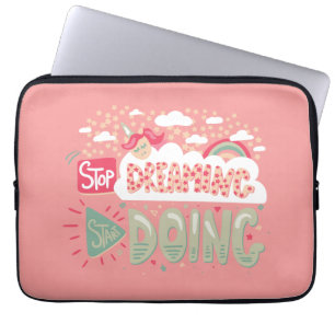 Stop Dreaming, Start Doing Light Salmon Laptop Sleeve