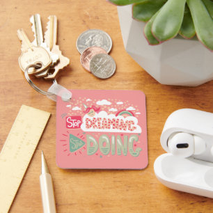 Stop Dreaming, Start Doing Light Salmon Metal Key Ring