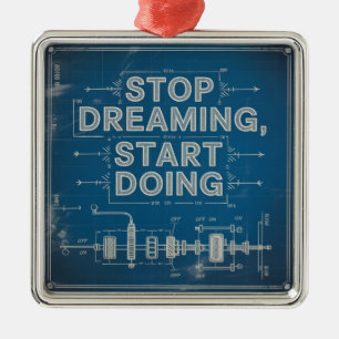 Stop Dreaming, Start Doing Metal Tree Decoration