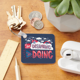 Stop Dreaming, Start Doing Navy Blue Metal Key Ring