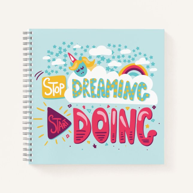 Stop Dreaming, Start Doing Pale Turquoise Notebook (Front)