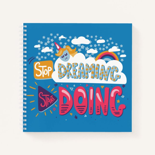 Stop Dreaming, Start Doing Steel Blue Notebook (Front)
