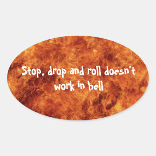 Stop, drop and roll Oval Stickers