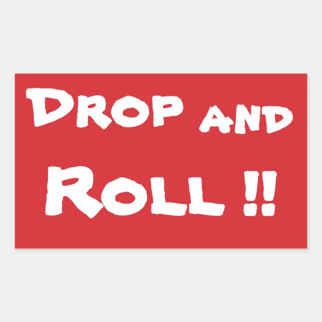 STOP Drop and Roll Stop Sign Sticker (Front)