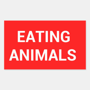 STOP EATING ANIMALS STOP SIGN STICKER