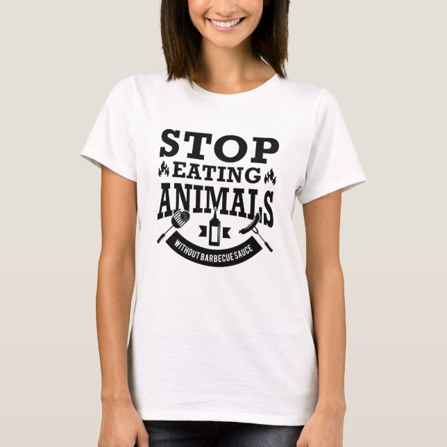 Stop Eating Animals T-Shirt (Front)