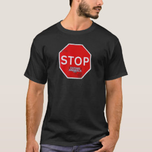 Stop Eating Animals Vegetarian Vegan Road Sign Sub T-Shirt
