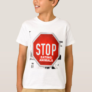 Stop Eating Animals Vegetarian Vegan T-Shirt