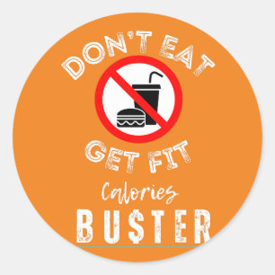 Stop eating junk food warning gift ideas classic round sticker